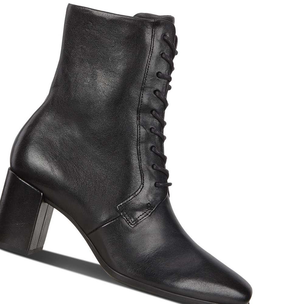 Women's Ecco Shape 60 Squared Lace-up Boots Black | Canada 33YXF